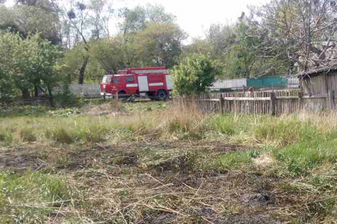 Поблизу села Пліщин виникла пожежа сухої рослинності